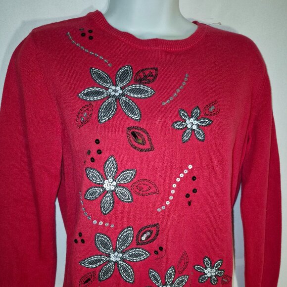 ALFRED DUNNER pretty Bling Sweater top, Red in size Medium-P - Picture 11 of 12